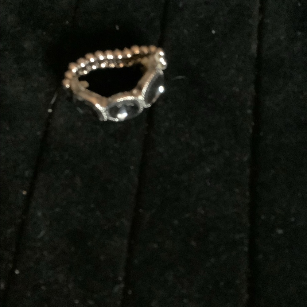 Silver Tone Stretch Rhinestone Ring - Picture 2 of 2
